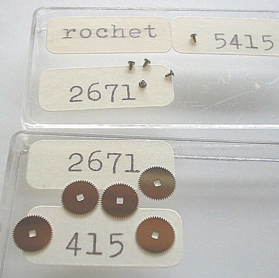 ETA 2671, 2641, 2651, 2661; 5 new crown or ratchet wheels #415 or #420 + screws