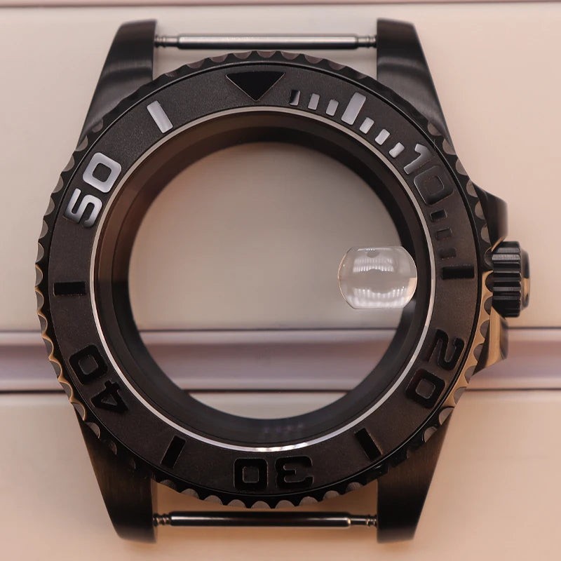 40mm Watch Case Sapphire Yacht Bezel For nh35 nh34 NH36 NH38 Eta2824 Miyota 8215