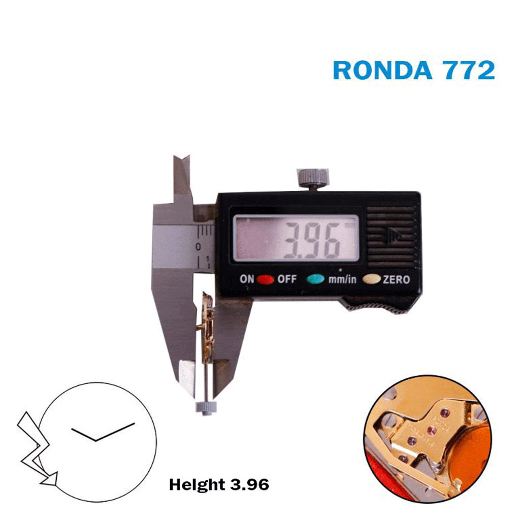 Ronda 772 SWISS🇨🇭 Watch MOVEMENT Without Disk , 2 Hands