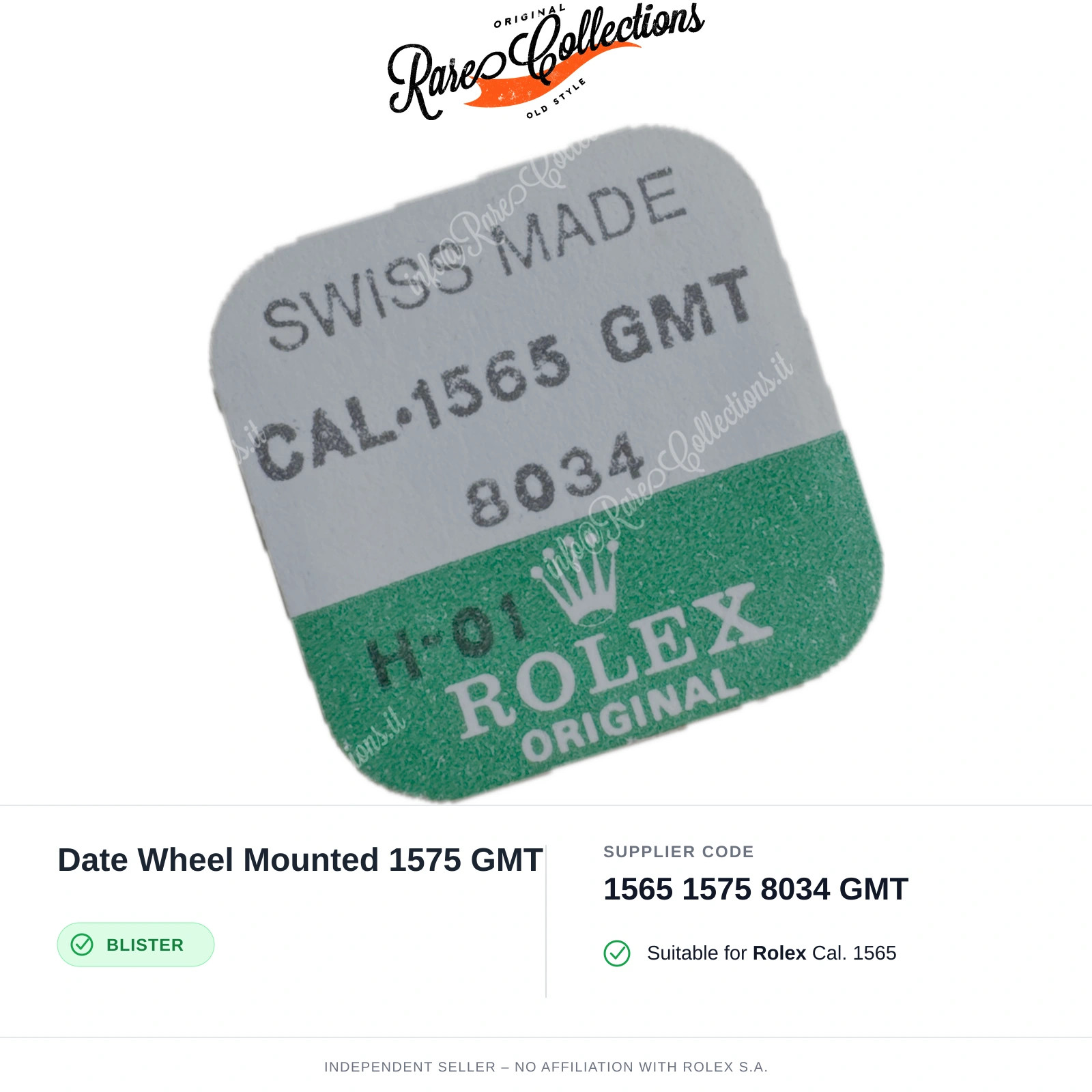 Date Wheel Mounted 1575 GMT for Rolex (cod. 1565 8034 GMT) — New Blister NOS X1