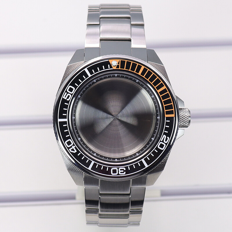 Seiko Samurai 43.8mm Watch Case+strap AR layer sapphire glass For nh35 movement