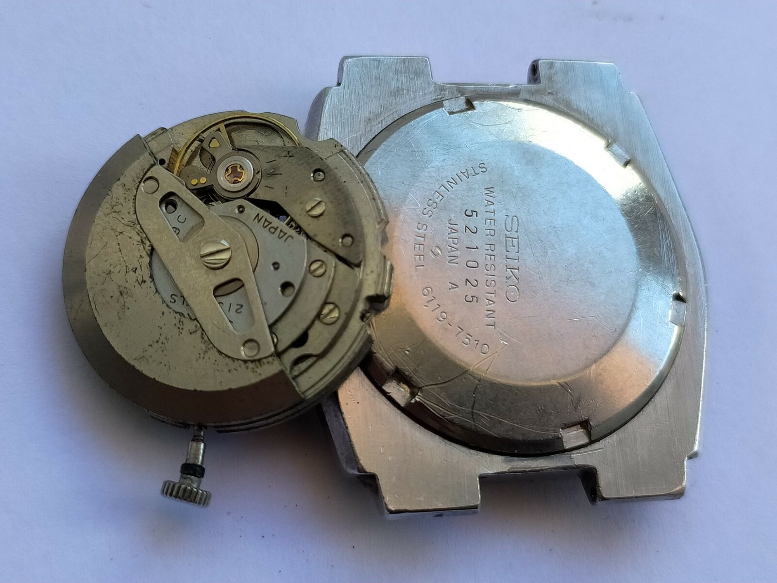 Seiko 6119C -7510 Automatic Doesn’T Works ,with case,for Parts