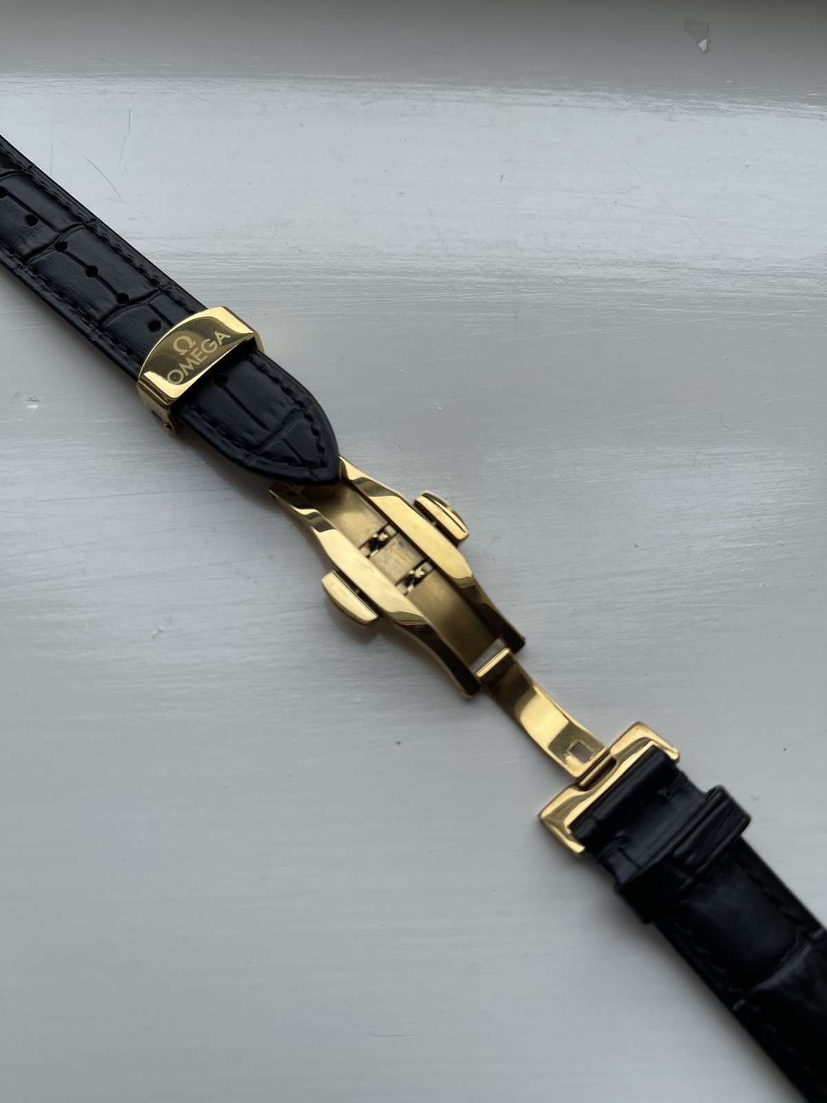 For OMEGA 16mm Buckle yellow Gold Plated Colour Butterfly Buckle Only BARGAIN!