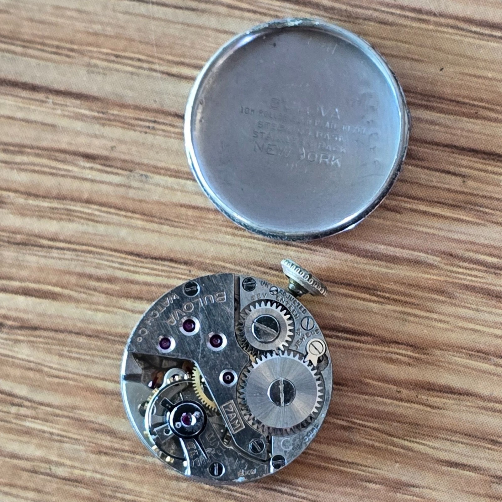 Vintage Bulova 7AM BXW 10 krgp Sterling Base Swiss Mechanical Watch Movement WP3