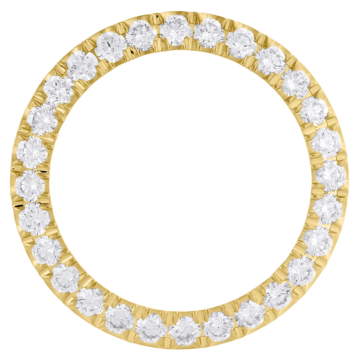 14K Yellow Gold U Shape Prong Diamond Bezel For 26mm Rolex DateJust Watch 2 CT.
