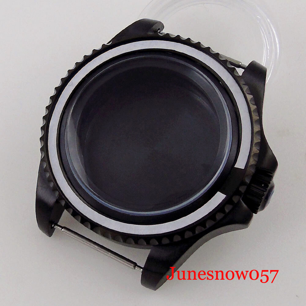 Black PVD Case Fit NH35 NH36 ETA2824 2836 MIYOTA 43MM Automatic Stainless Steel