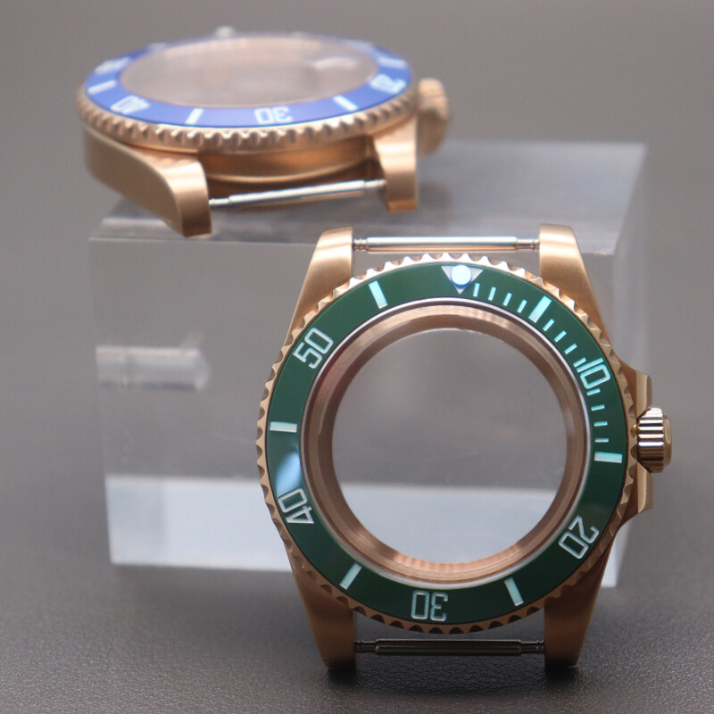 40mm Rose Gold Stainless Steel Watch Case 3C Luminous Ceramic For nh36 nh35 nh34