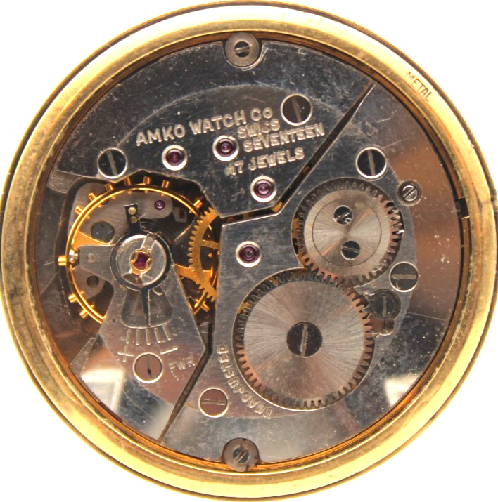 PIQUETTE INCABLOC WATCH MOVEMENT FWR (AMKO WATCH CO) SWISS 17j 30.4mm (KL3)