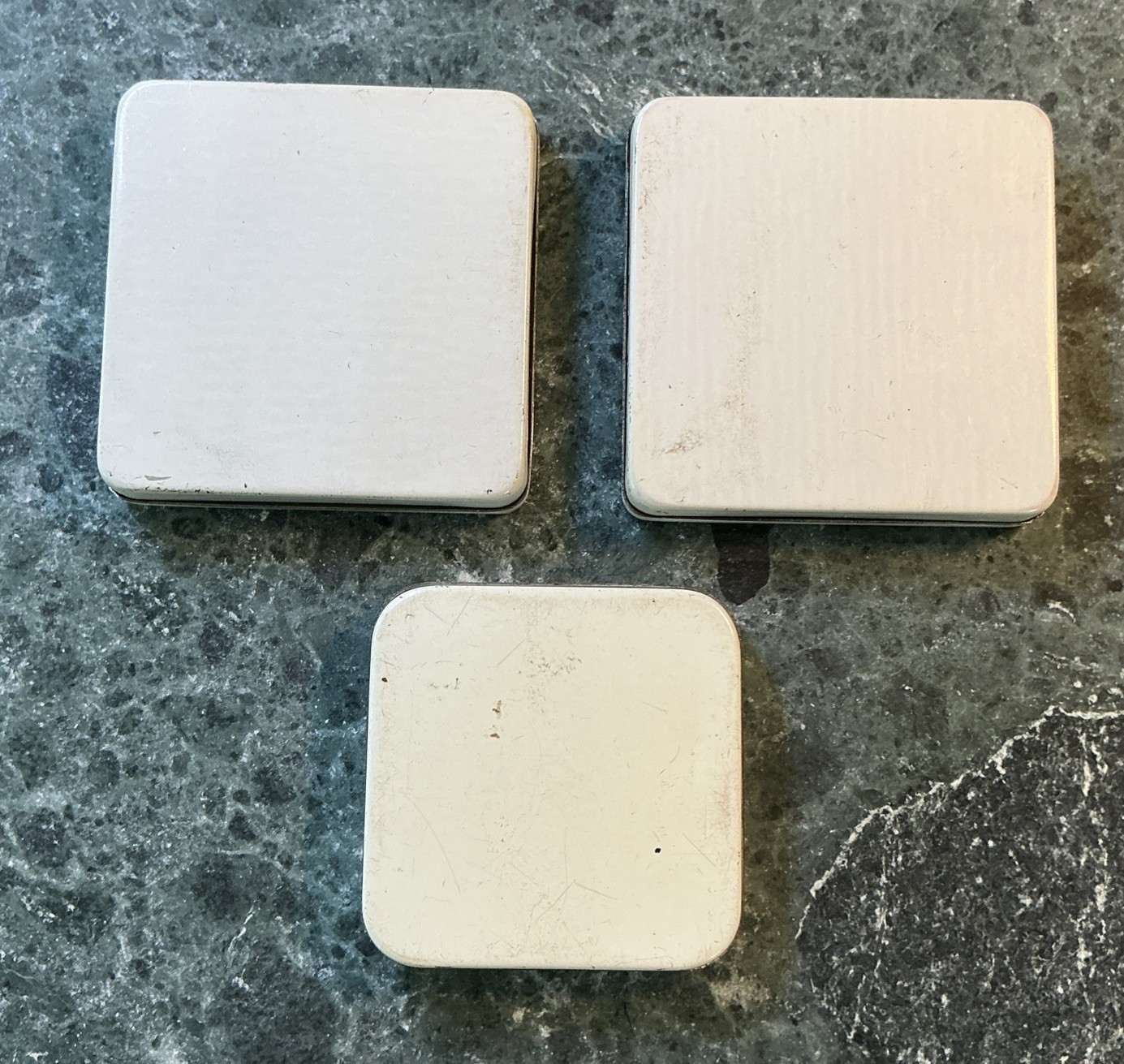 Vintage Genuine Rolex U.S.A Tin Metal Boxes for Watch Parts Service etc Lot of 3