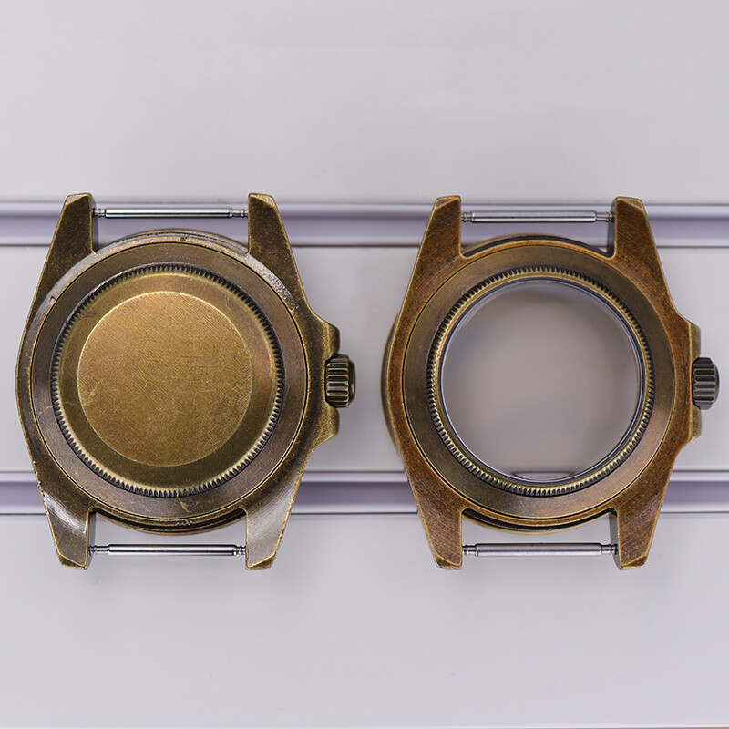 A-level 40mm Retro Bronze Watch Cases Stainless Steel For Seiko nh35 36 Movement