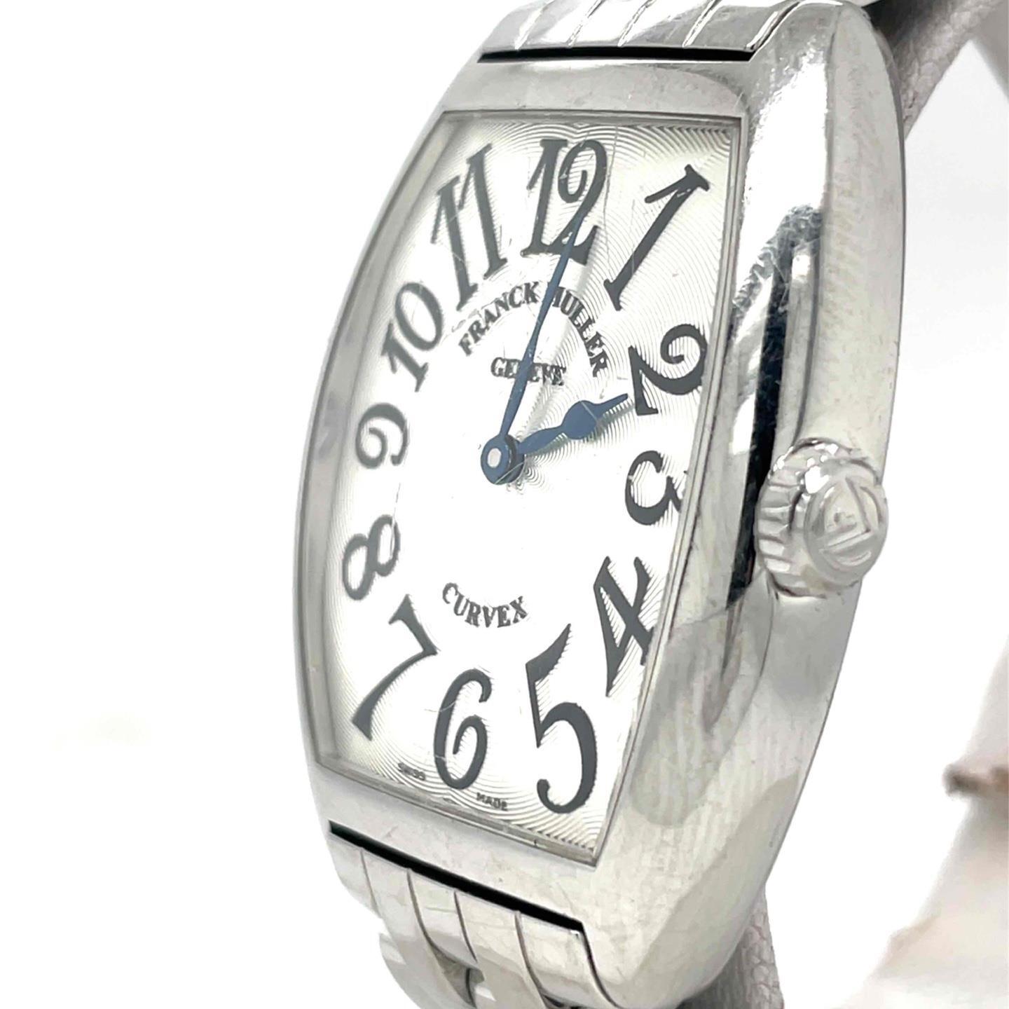 Franck Muller Cintree Curvex Quartz 29mm Stainless Steel Silver Dial Men 7502 QZ