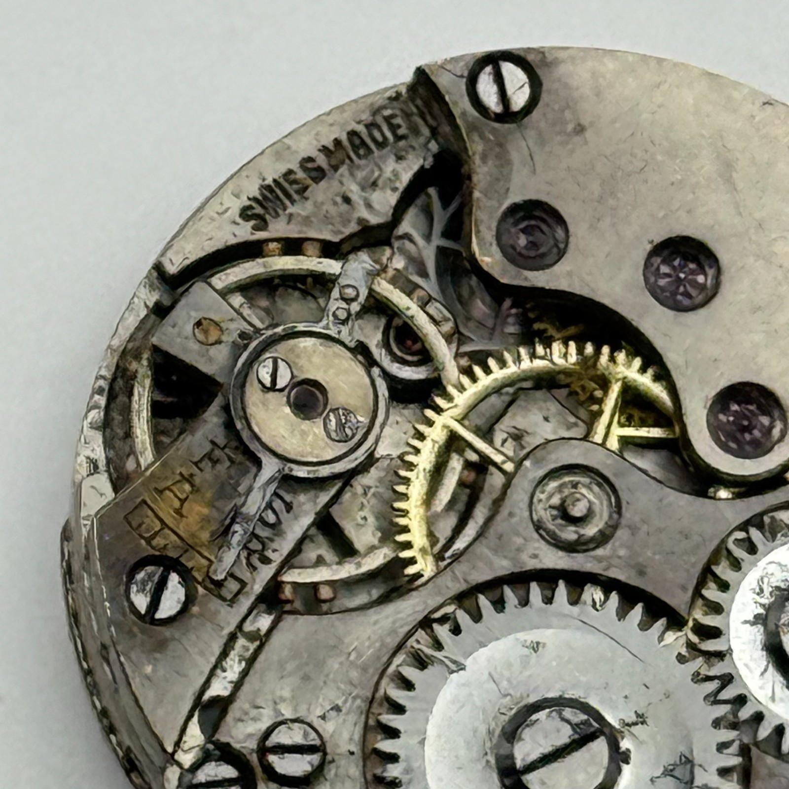 Buser Watch Movement 15 Jewels Swiss Manual Wind Vintage Parts Repair 23.2mm