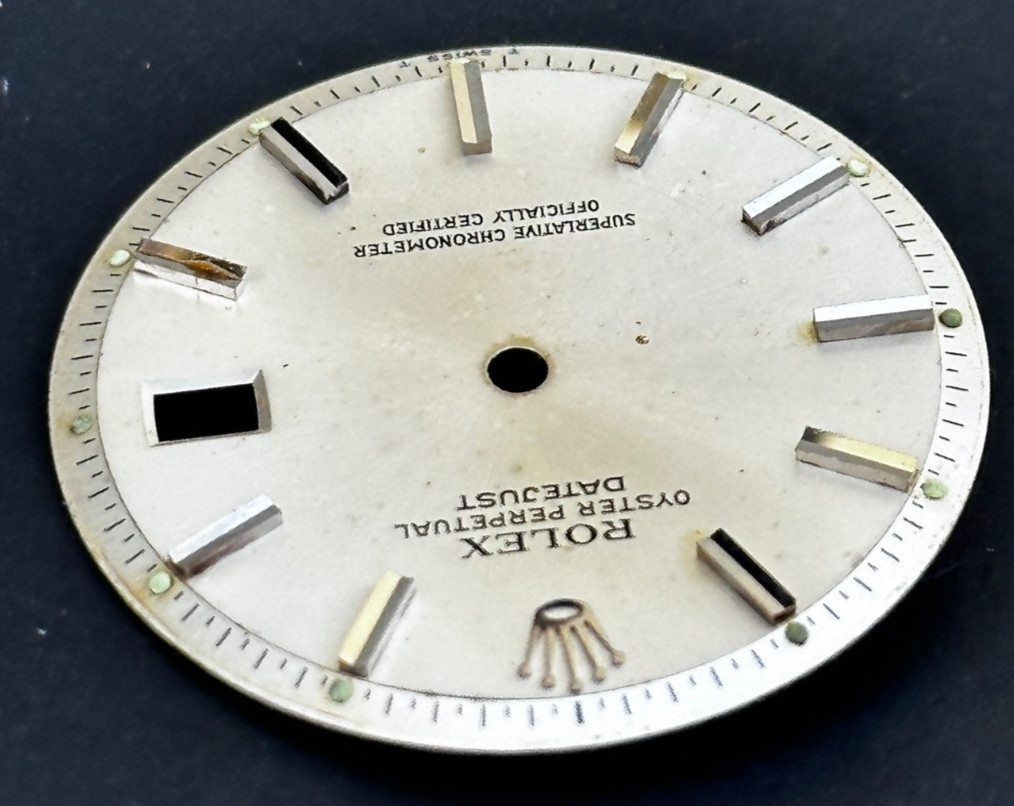 Vintage Rolex Oyster Perpertual Datejust Watch Dial For 36mm Case 1601 1603 1600