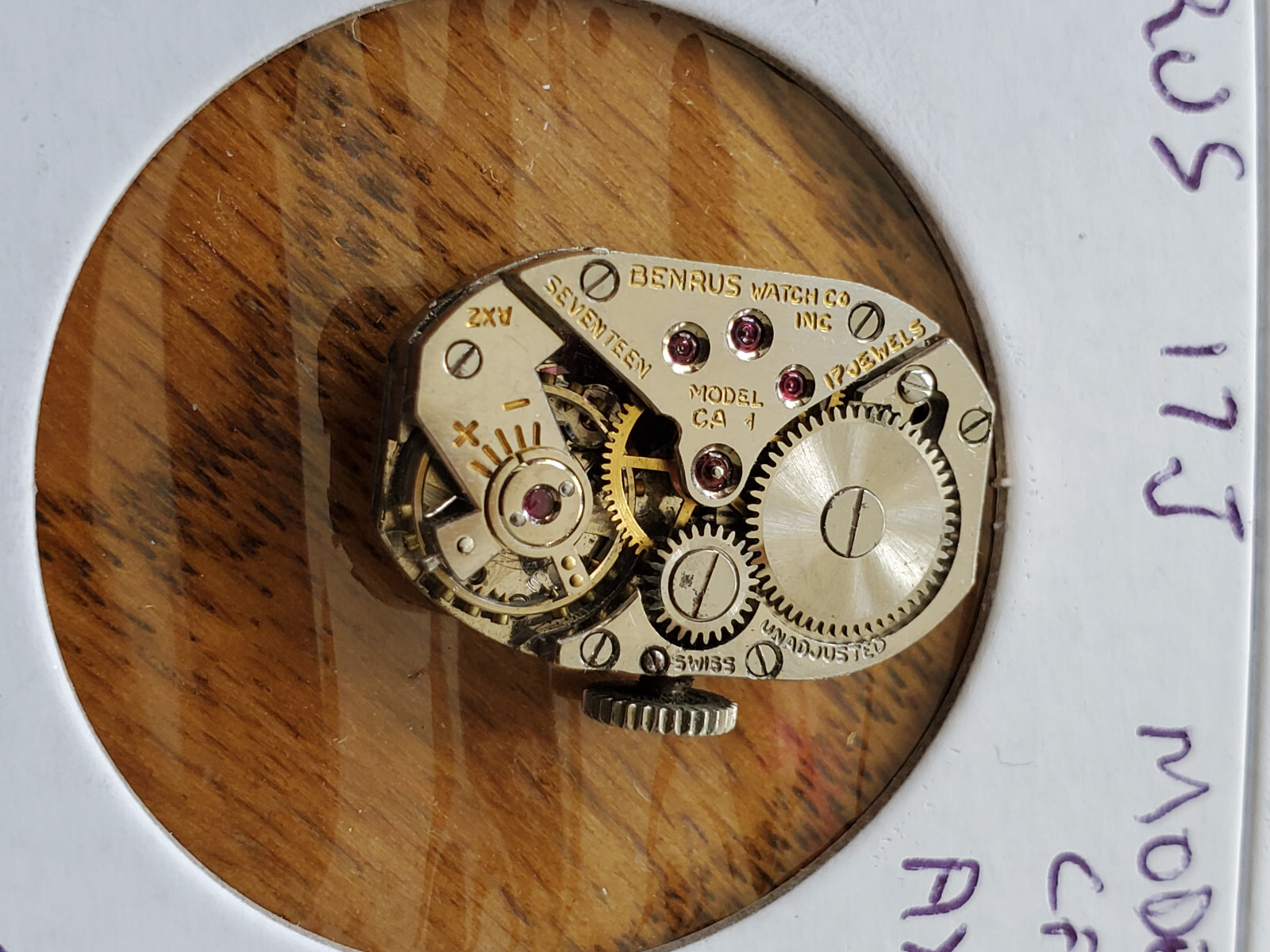 LADIES BENRUS 17J MODEL CA1 AXZ WRIST WATCH MOVEMENT #M66