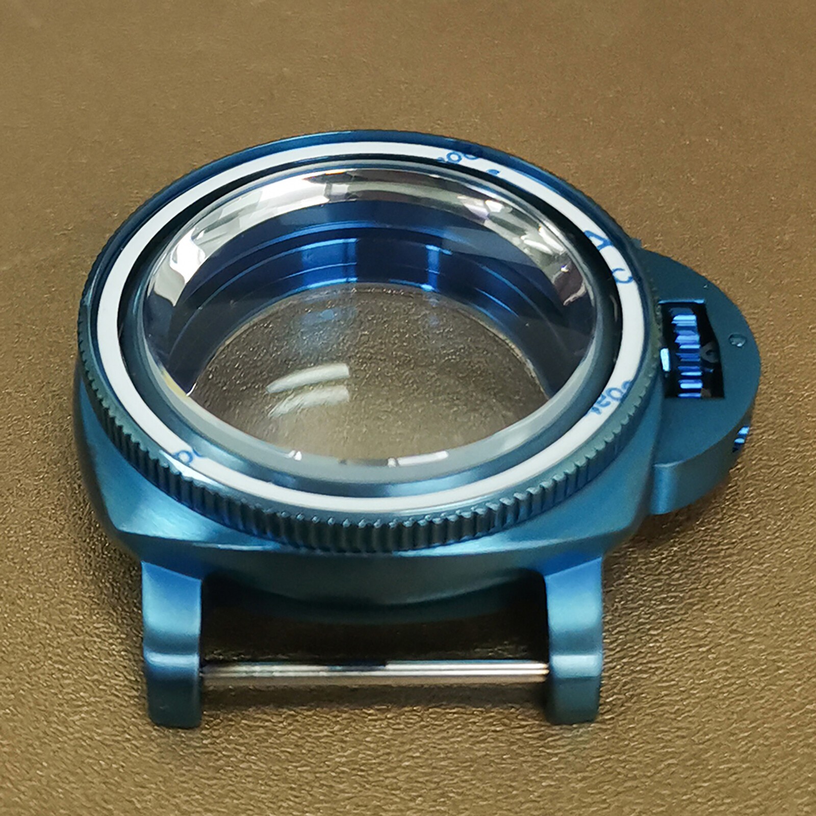 For NH35 NH36 4R 7S Movement 42 mm Plated Blue Watch Case Steel Inner Ring Bezel
