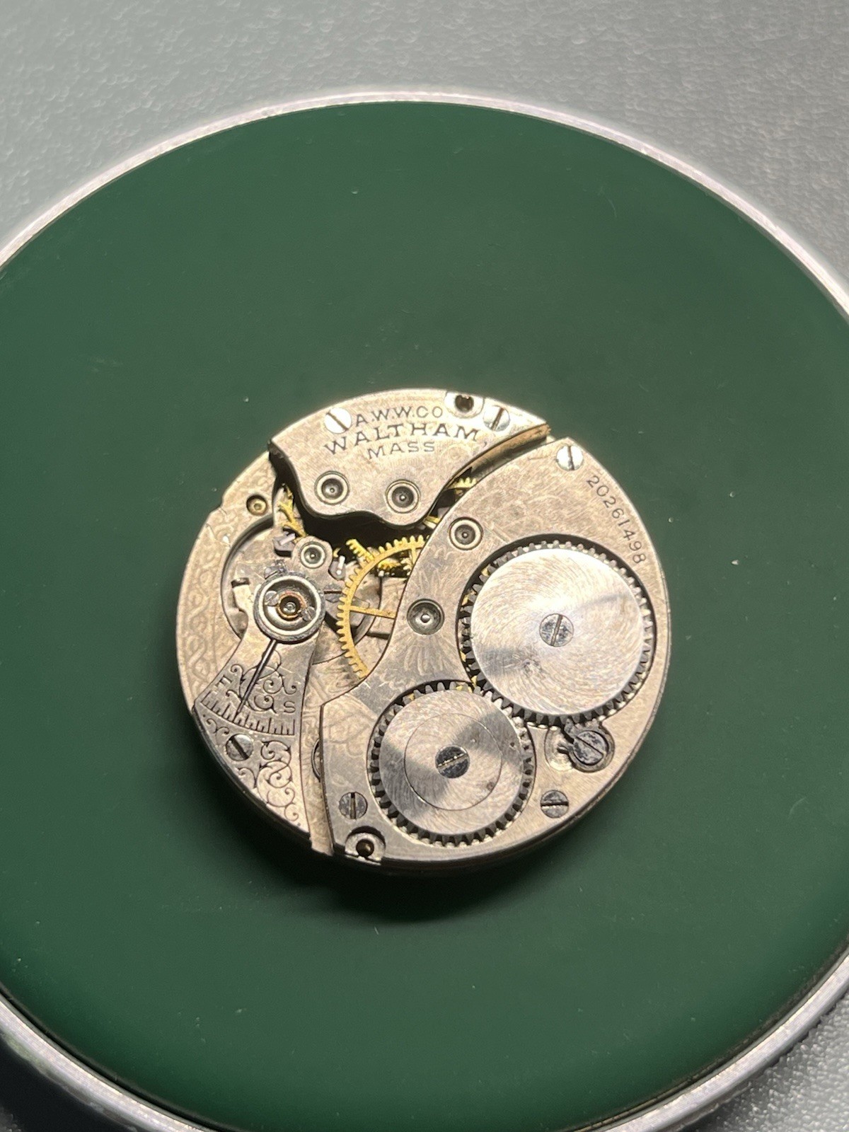 Partial 3/0s Waltham Grade 310 Pocket Watch Movement 7j