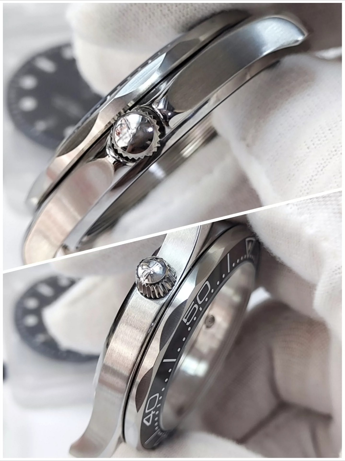 42mm Stainless Steel Watch Case + Dial + Hands + Strap Diy Kit Suitable for 2824