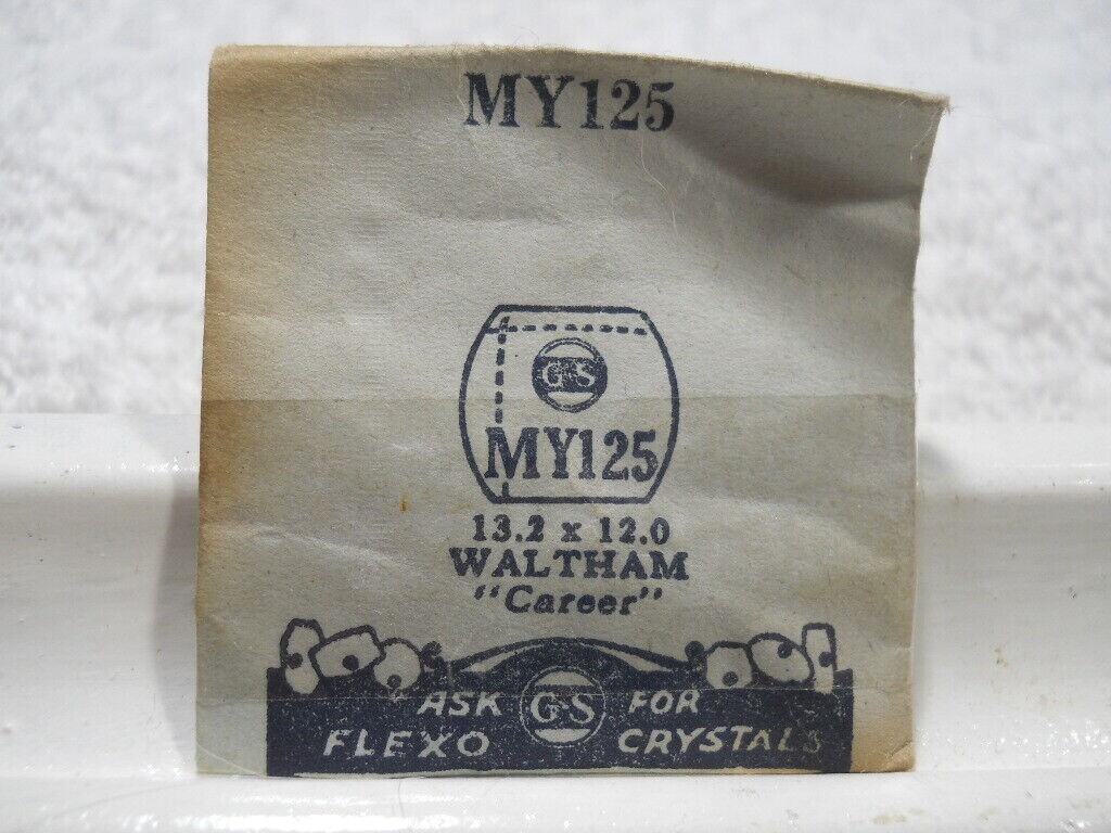GS MY125 PMY125 Watch Crystal Fit Waltham Career – 13.2 x 12.0 mm – Replacement