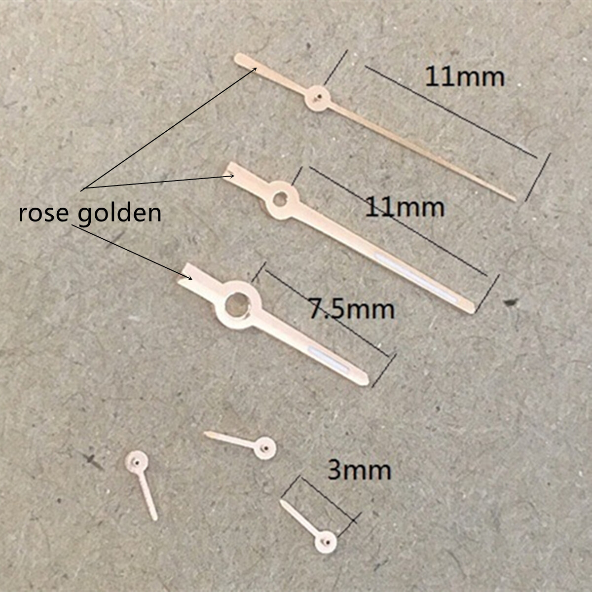 11mm Rose Golden Trim Green Lume Watch Hands for VX3J VX9J VX7J VX3N VX9N VX42