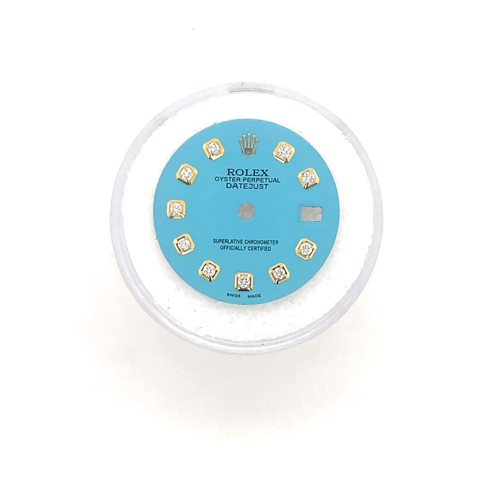 Rolex 26mm Custom Tiffany Blue Dial Natural Diamond Dial for Date just Quickset
