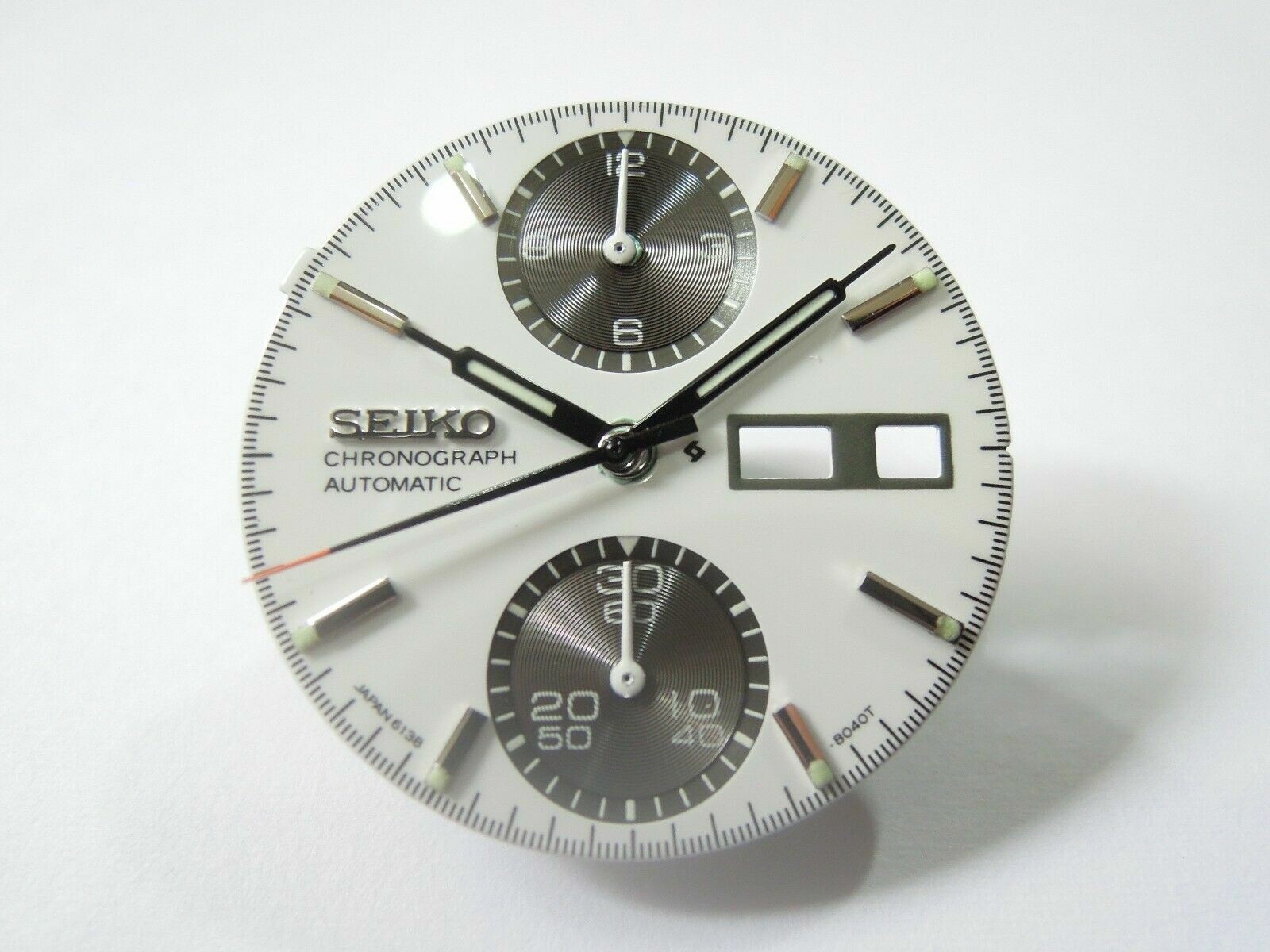 NEW GLOSSY FINISHED DIAL & HANDS VINTAGE PANDA 6138-8020/8021 CHRONOGRAPH WATCH