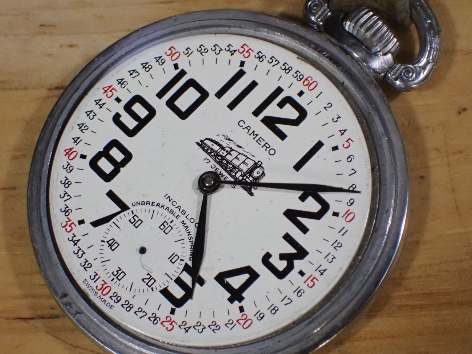 Lean & Jones Camero 17 J Wind Pocket Watch Movement good balance Montgomery Dial