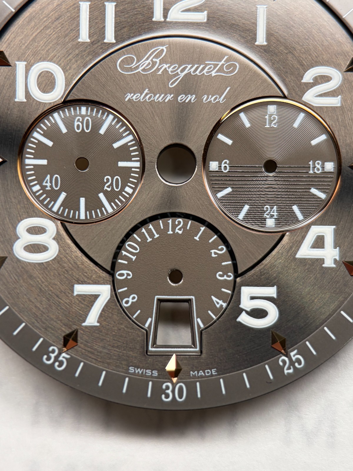 Brown Chronograph Dial for Breguet Type XX 3810BR Used Replacement Parts