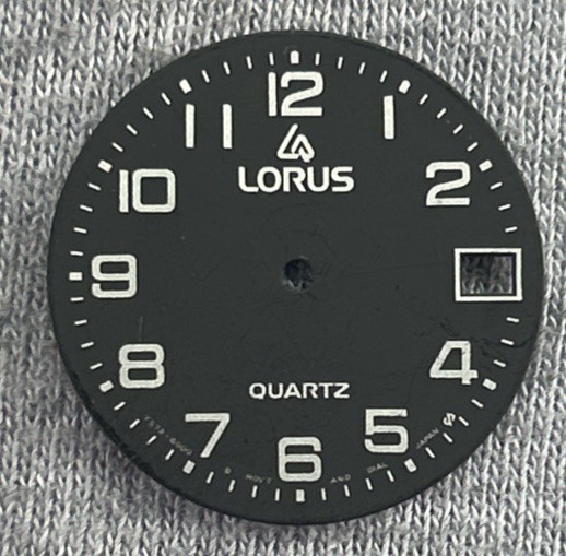 Vintage LORUS Quartz Black/Silver Face Dial W/ Date Part Only