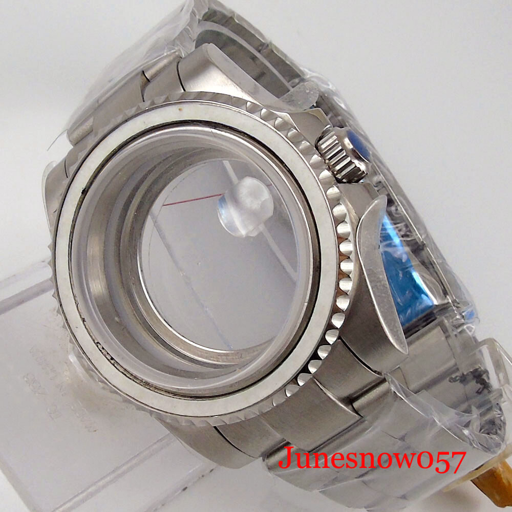 40MM SUB Men Watch for NH35A NH34 ETA 2824 Oyster/Jubilee Sapphire Screw Crown