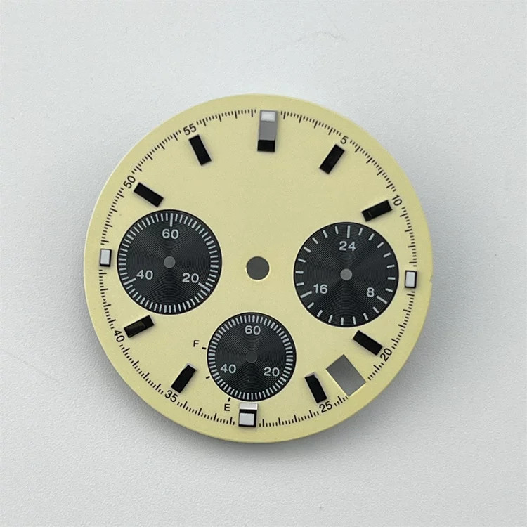 29.5mm Multifunctional Watch Dial Green Lume For Vk63 Movement Replacement Parts