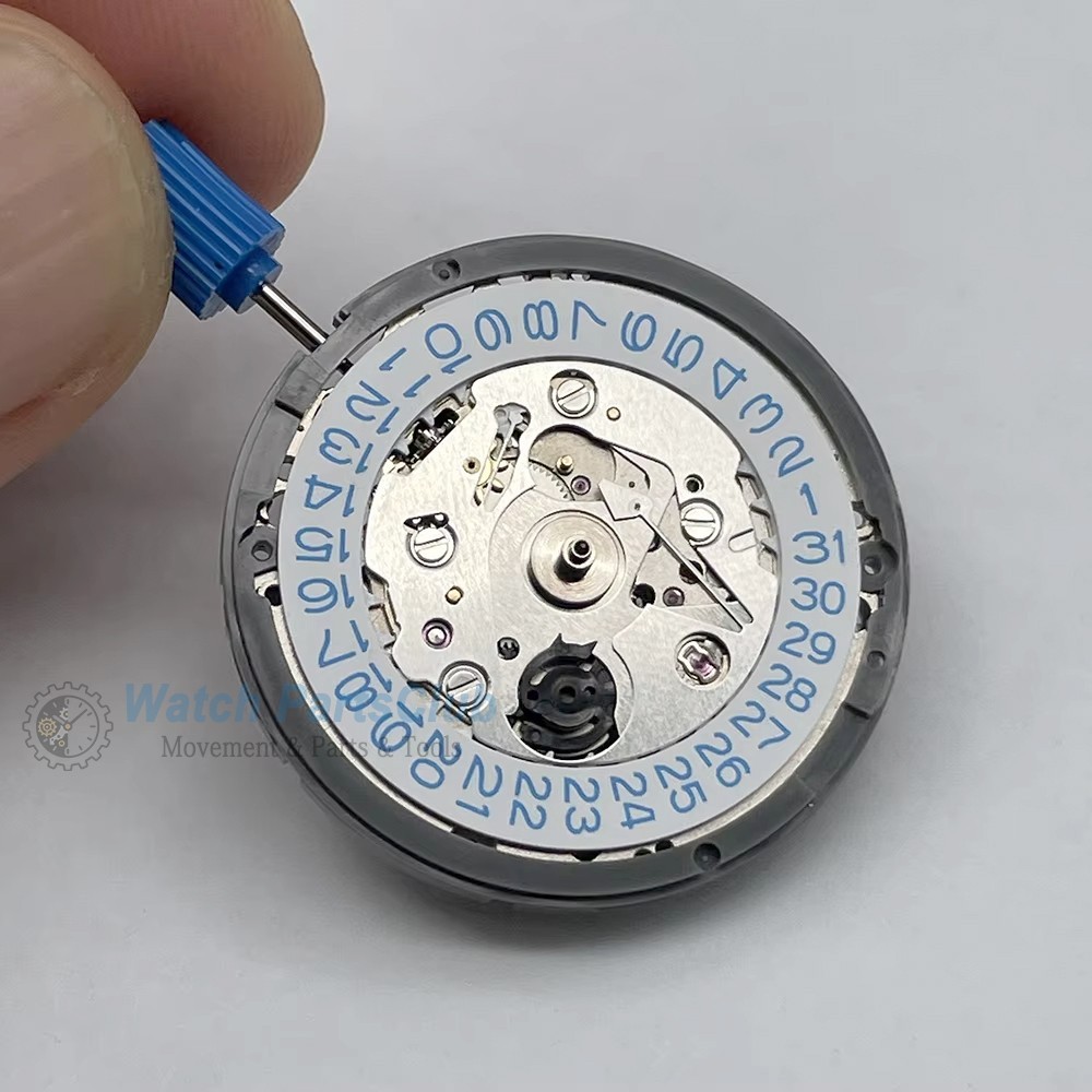 SUPER Japan TMI NH35A Movement White-Blue Date-wheel 3.0/3.8 Crown Blue Text