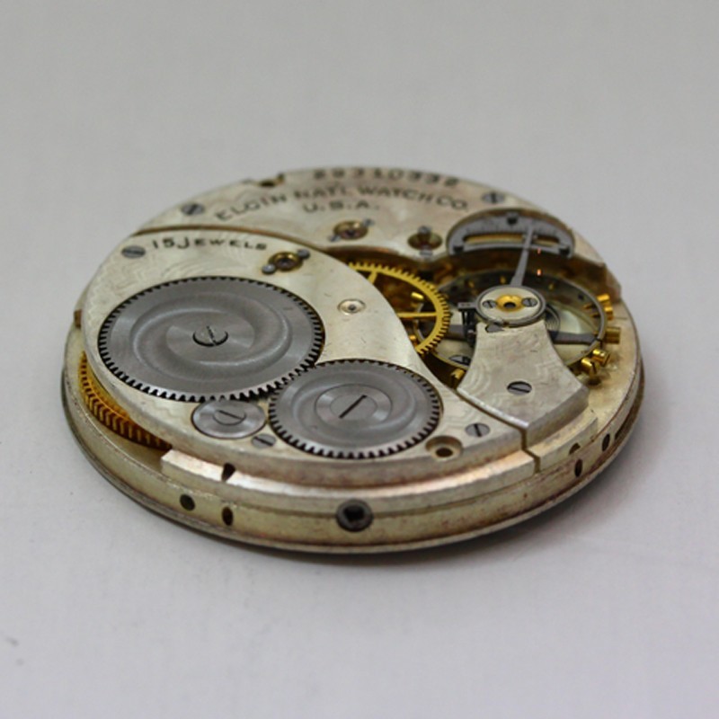 Elgin Grade 315 Model 3 Pocket Watch Movement & Metallic Dial ca. 1927