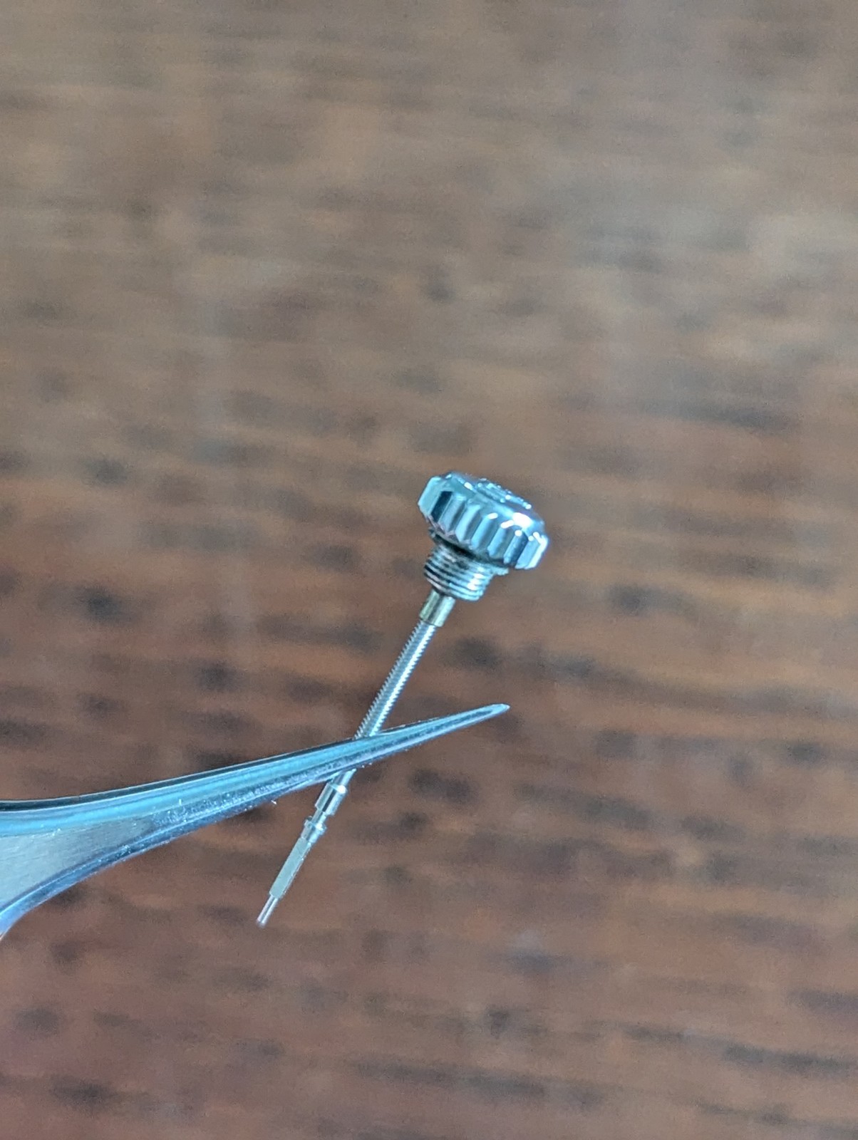 Rolex Watch Crown + Stem for Cal 1210, 6mm X 3.4mm, Tap 10, Used #S802