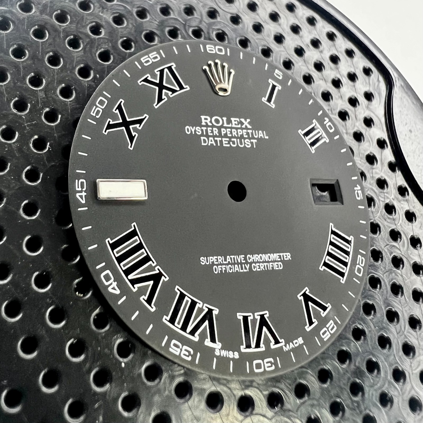 Genuine Factory Rolex Datejust II Matte Black Dial with Roman Numerals