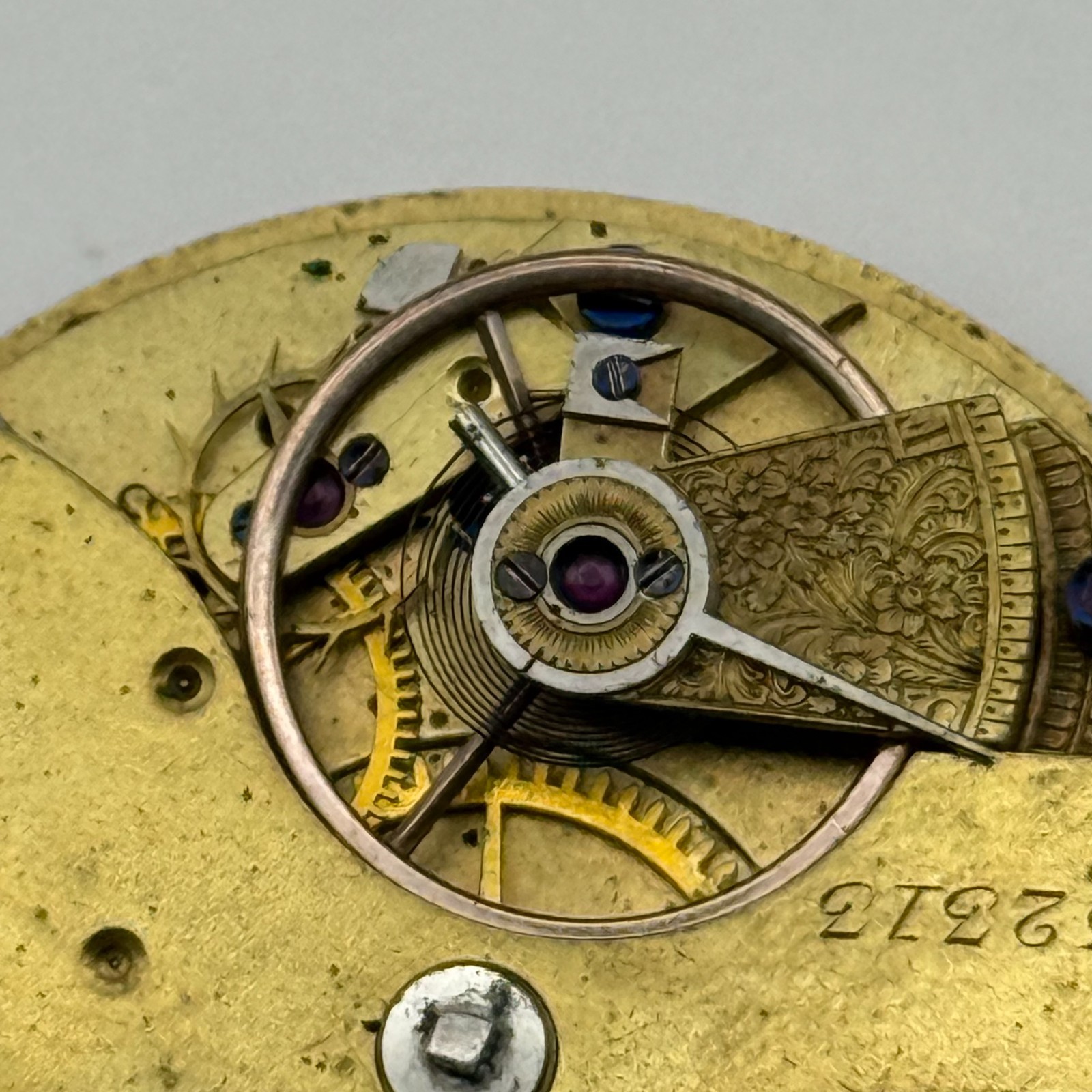 English Lever Pocket Watch Movement – P&W Mitchell Glasgow – Parts / Repair