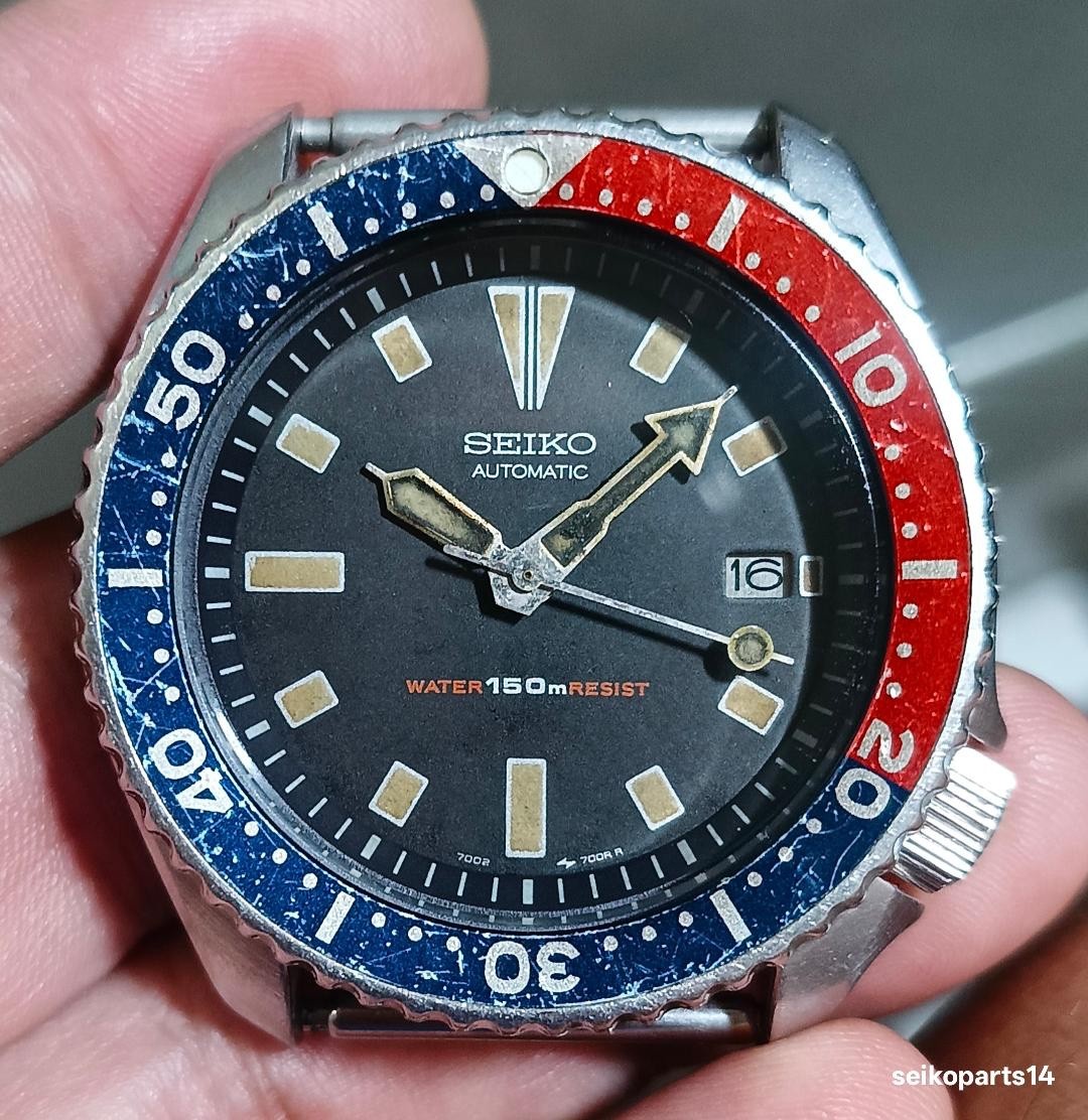 ALL ORIGINAL SEIKO DIVERS 150m DIVER PEPSI 7002-700A YEAR 1990 DEC. ART PATINA