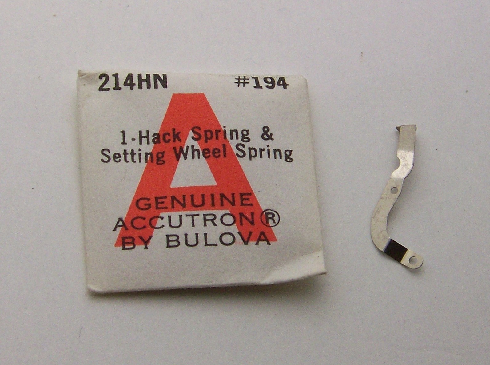 New Old Stock Bulova Accutron 214 Hack Spring & Setting Wheel Spring 214HN #194