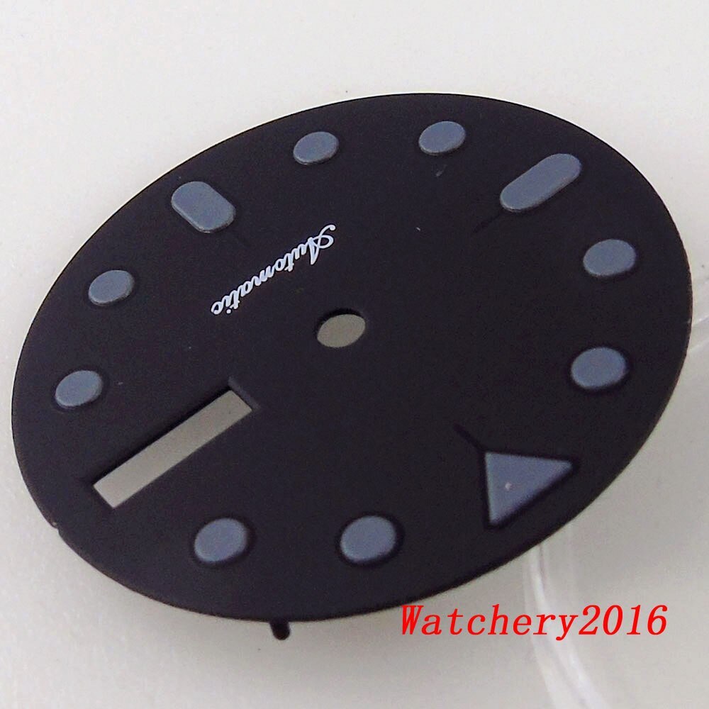 29MM Tandorio Grey Index Black Dial Fit NH36 NH36A Automatic Mens watch Dial