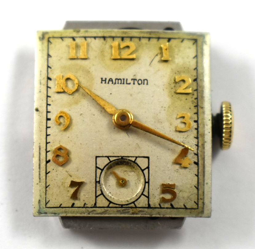 Vintage Hamilton Manual Wind 19J 982 Wrist Watch Movement lot.wq