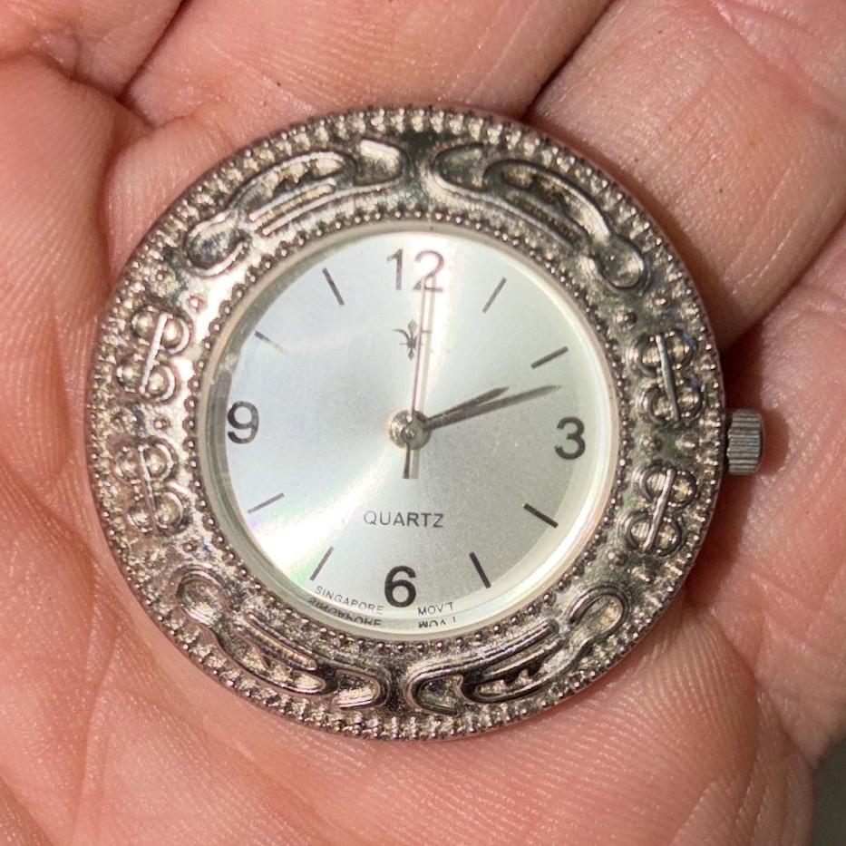 Silver-Tone Stainless Steel Quartz Watch Case w/ Stainless Steel Back, 14112 101