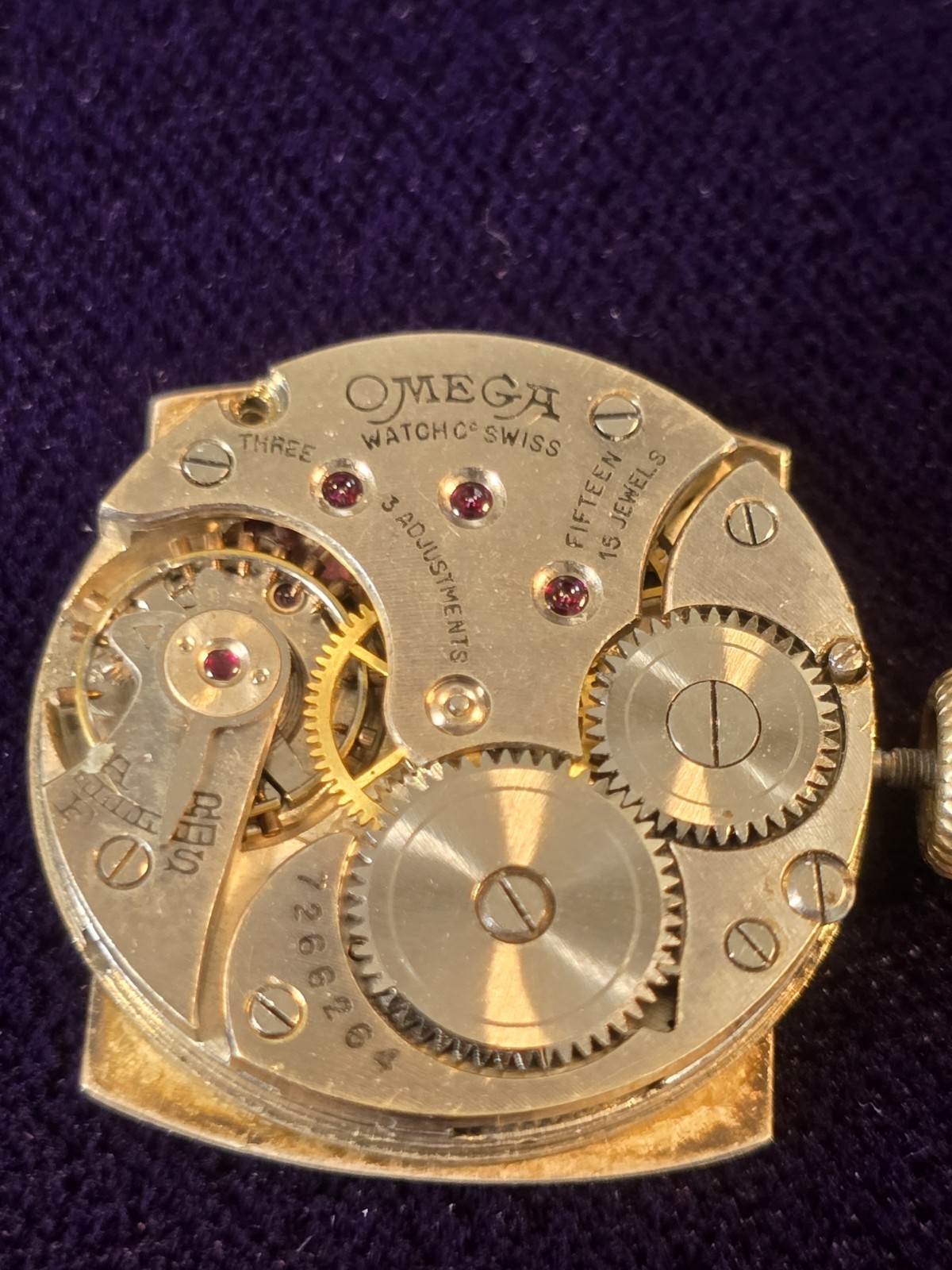 Vintage Omega Art Deco 15J Manual Watch Parts Repair Balance Staff Broken