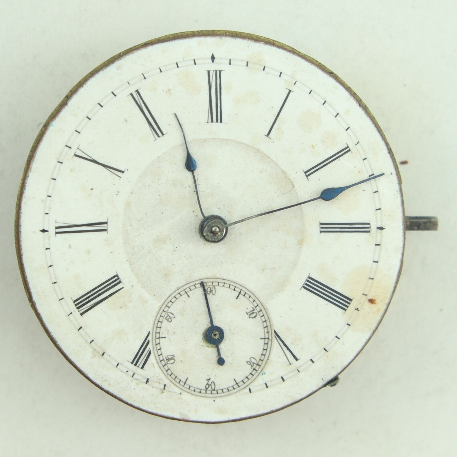 Antique 34.5mm Unbranded Mechanical Hunter Pocket Watch Movement for Repair