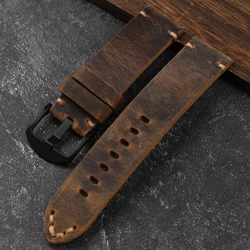 Thick Cowhide Strap for Apple Watch 8-6-5-ultra Handmade Band Leather
