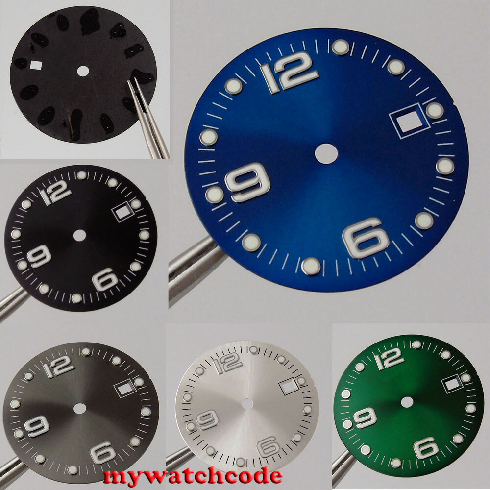 31.5mm sterile black watch dial Fit ETA 2836 2824 DG2813 3804 Miyota 8215 8205