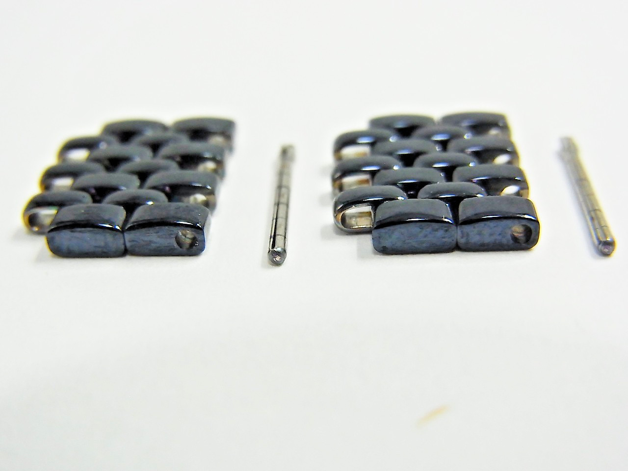 H.STERN Genuine 11mm Double Link Ladies Watch Band Bracelet 2pcs Set Mint
