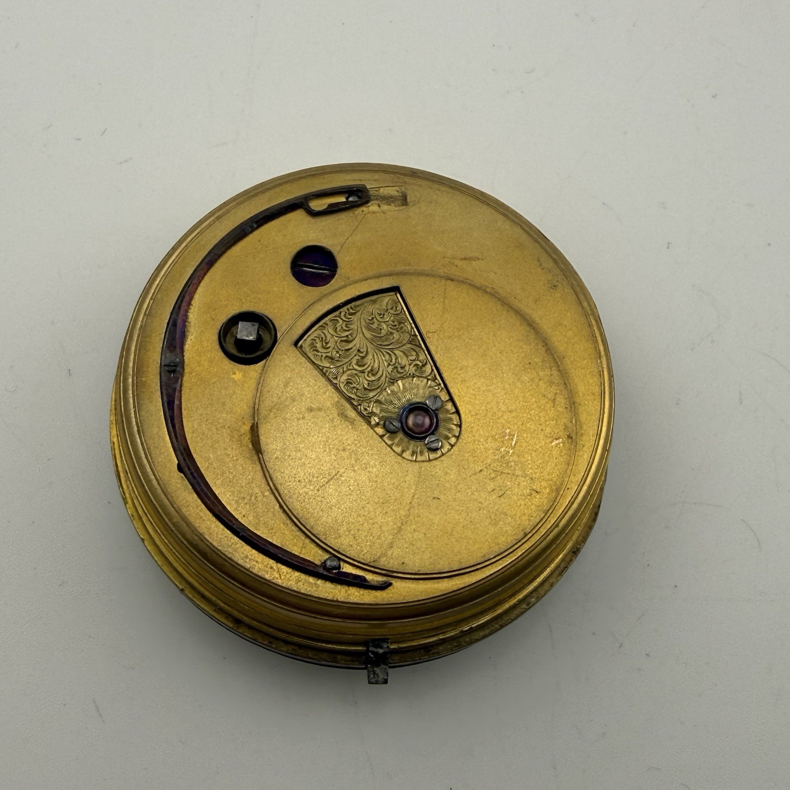 Antique THOMAS M WRIGHT Liverpool Fusee Pocket Watch Movement 44.6mm – AS IS