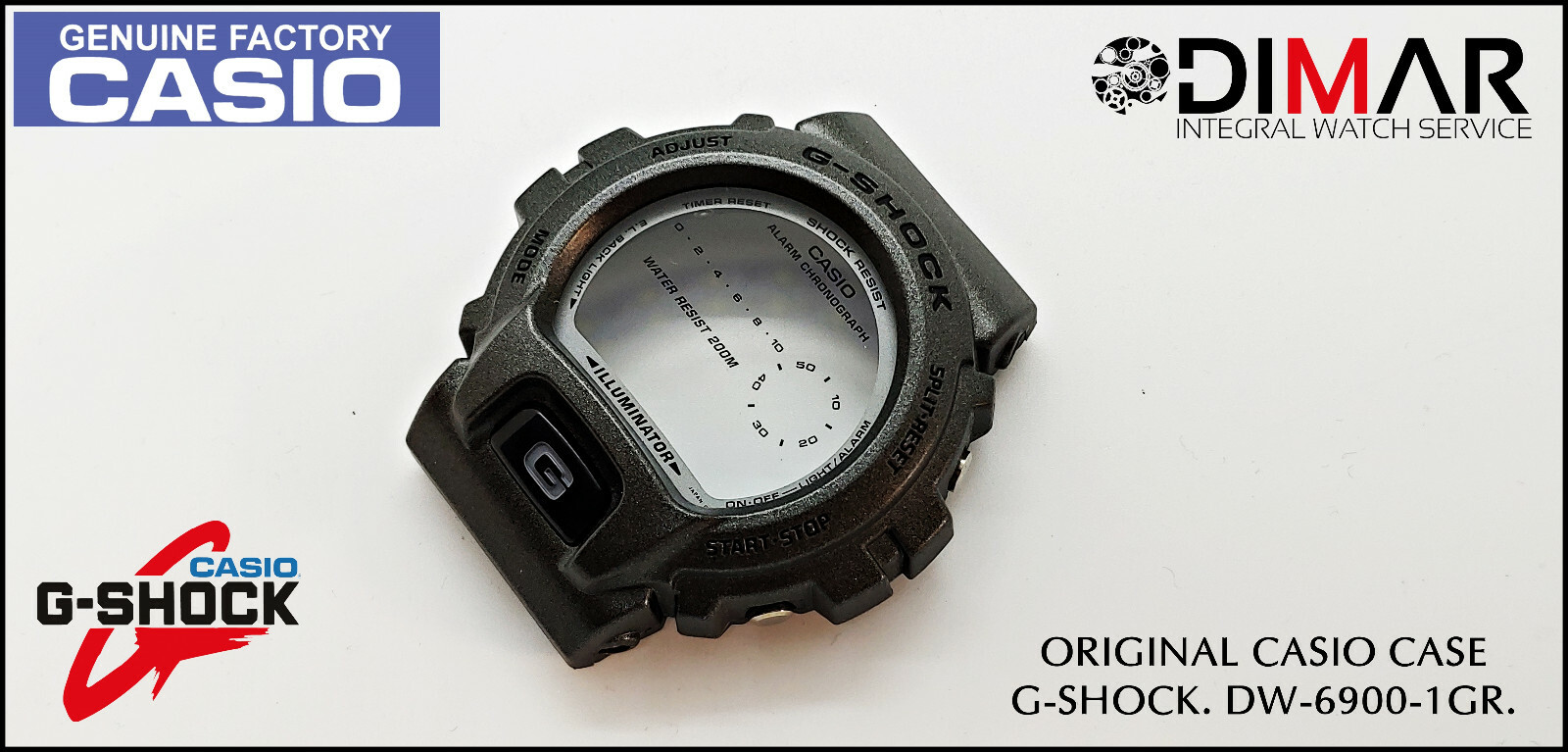 VINTAGE CASIO G-SHOCK BOX/CASE CENTER REPLACEMENT. DW-6900-1GR. ILLUMINATOR.
