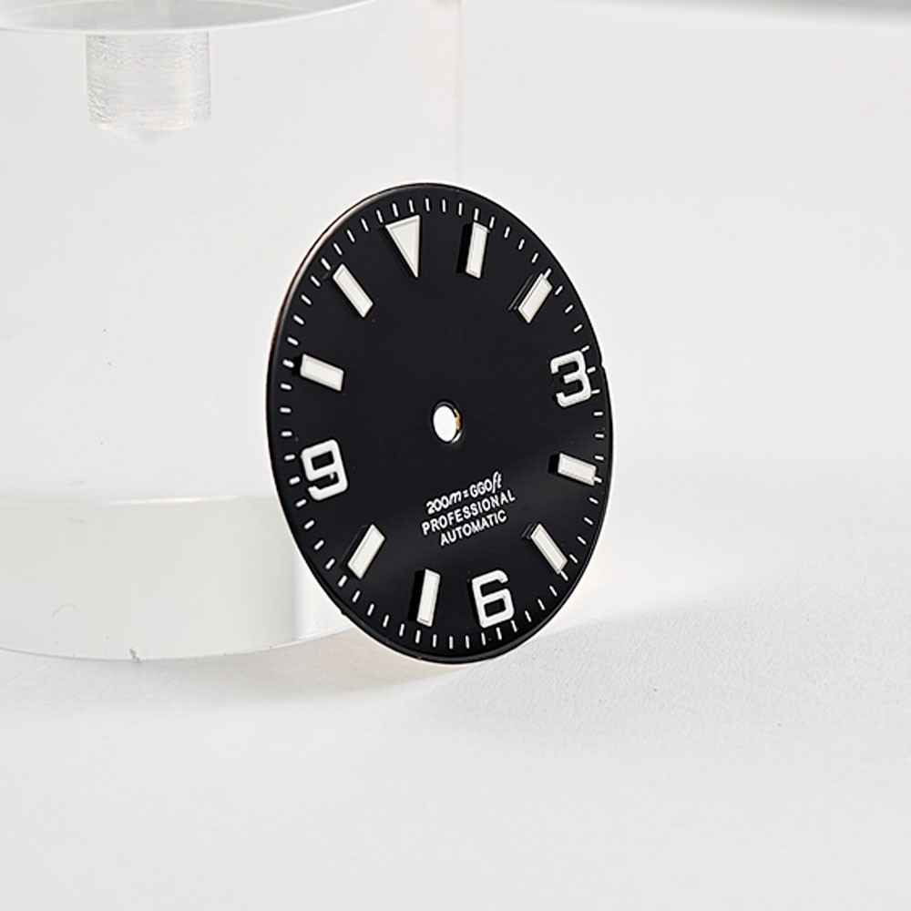 29mm Custom Logo Watch Dial For NH35 NH36 Movement Blue Green Luminous Faces