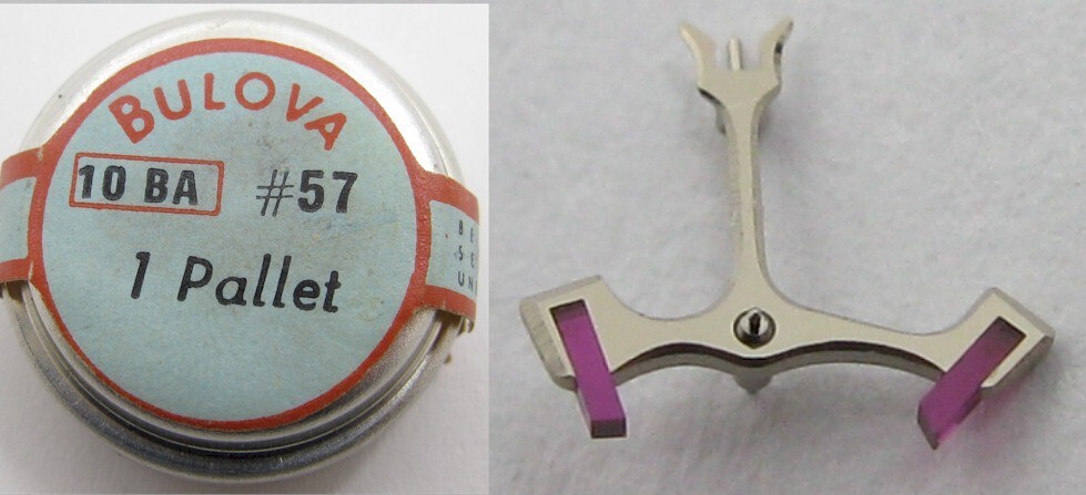 Bulova 10BA Watch part #710/ 57 pallet / fork
