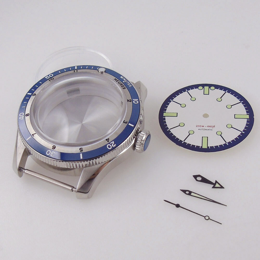 20ATM Diving 40mm Double Bow Sapphire Glass Watch Case Fit NH35 PT5000 120 Click